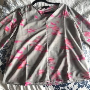 Banana republic silk pink and grey shirt